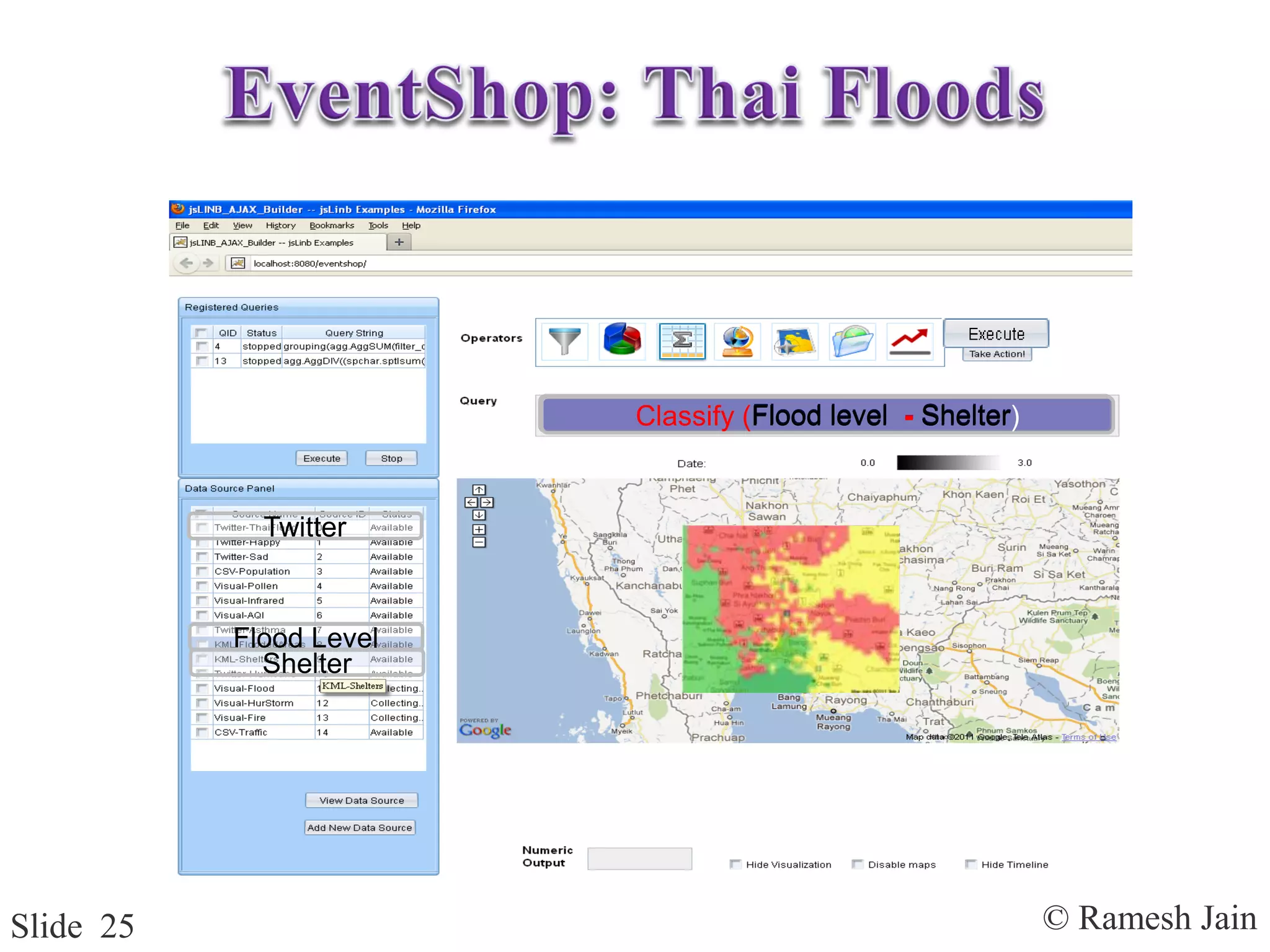 © Ramesh JainSlide 25
Flood level - Shelter
Flood Level
Shelter
Twitter
Classify (Flood level - Shelter)
 