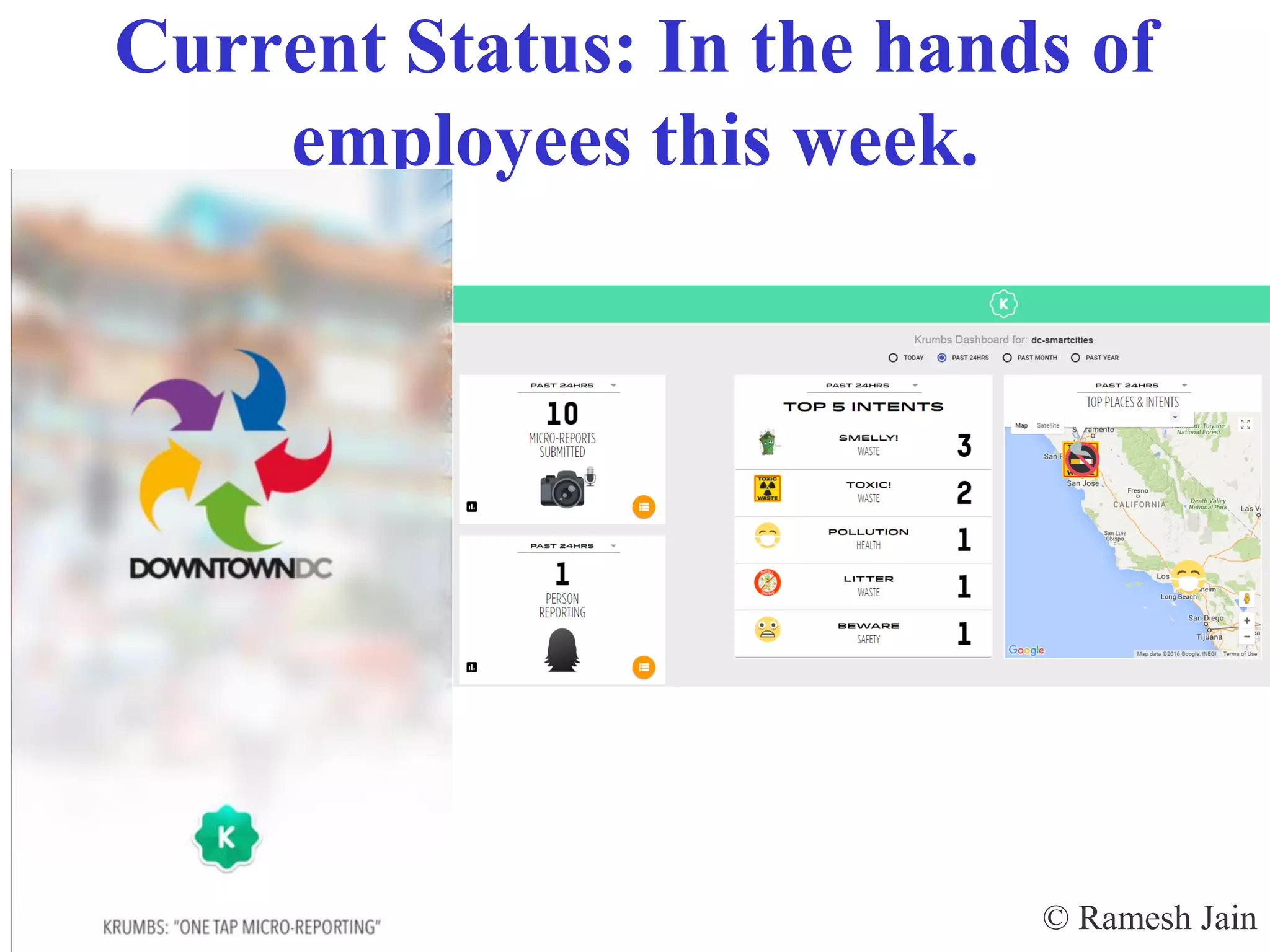© Ramesh JainSlide 52
Current Status: In the hands of
employees this week.
 