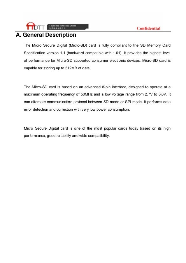 Micro sd specification