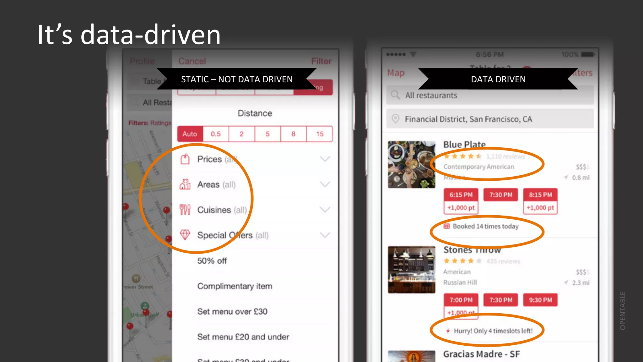 @design4context			Micro-visualizations	 UXDC	2017 10
STATIC	– NOT	DATA	DRIVEN DATA	DRIVEN
OPENTABLE
It’s	data-driven
 