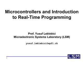 Microcontrollers and intro to real time programming 1 | PPT