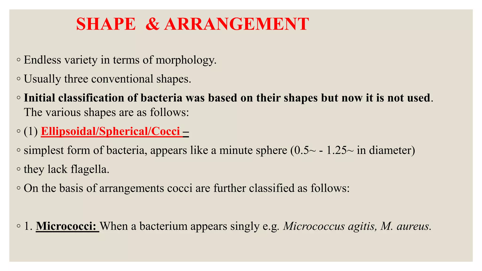 Arrangement Of Bacterial Cell Ppt
