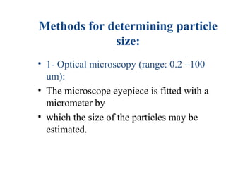 Microscope Particle Size MICROMERITICS | PPT