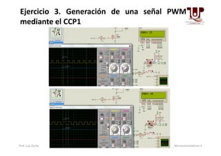 Ejercicio 3. Generación de una señal PWM
mediante el CCP1
Prof. Luis Zurita Microcontroladores II
 