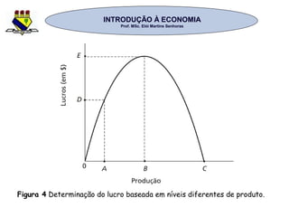 INTRODUÇÃO À ECONOMIAINTRODUÇÃO À ECONOMIA
Prof. MSc. Elói Martins SenhorasProf. MSc. Elói Martins Senhoras
Figura 4 Determinação do lucro baseada em níveis diferentes de produto.
 