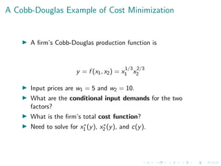 Cost Function Minimization Math Micro 8 - Cost Minimization Microeconmics | PDF