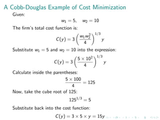 Cost Function Minimization Math Micro 8 - Cost Minimization Microeconmics | PDF