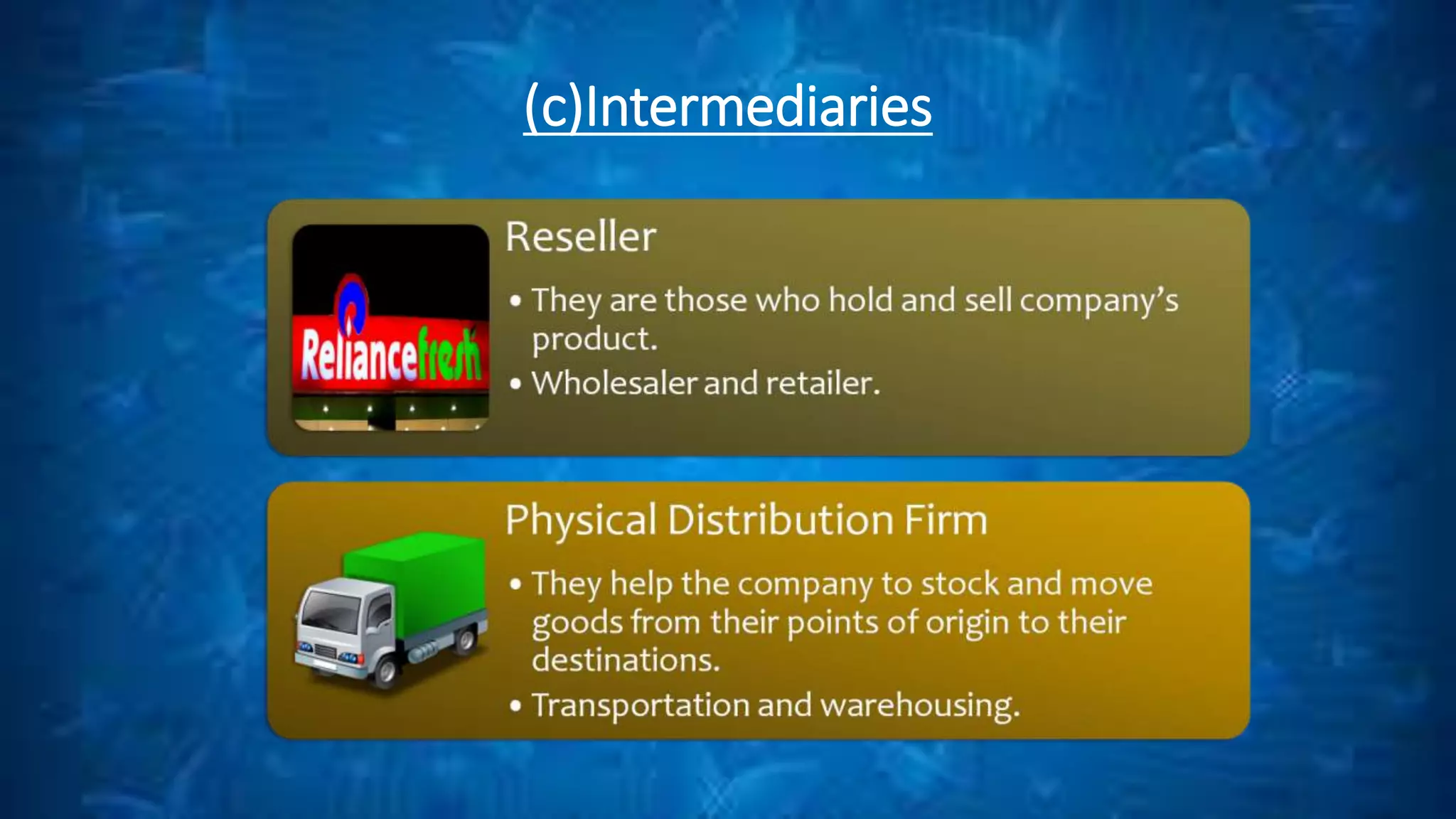 (c)Intermediaries
 