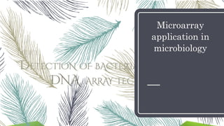 Microarray
application in
microbiology
 