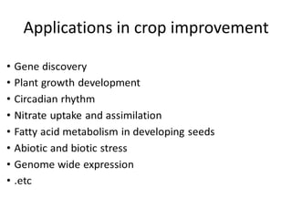 Applications in crop improvement
 