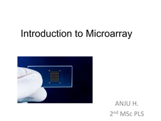 Introduction to Microarray
ANJU H.
2nd MSc PLS
 