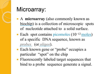 Microarray of long oligonucleotide | PPTX