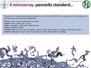 Il microarray: pannello standard…
Università degli Studi di Firenze SOD Immunoallergologia Winter School SIAIC 20 Febbraio 2010
 