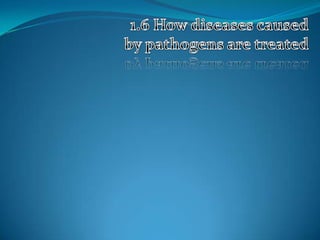 1.6 How diseases caused by pathogens are treated