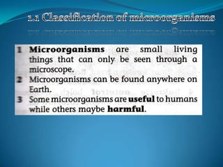 1.1 Classification of microorganisms