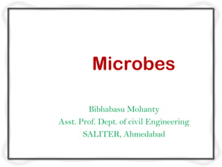 Microbes

        Bibhabasu Mohanty
Asst. Prof. Dept. of civil Engineering
       SALITER, Ahmedabad
 
