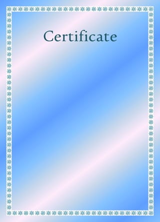 Certificate
 