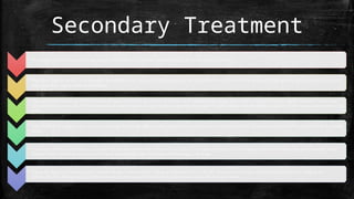 Secondary Treatment
• The primary effluent is passed into large aeration tanks where it is constantly agitated mechanically and air is pumped into it.
• This allows vigorous growth of useful aerobic microbes into flocs (masses of bacteria associated with fungal filaments to form mesh like structures).While growing, these microbes consume the
major part of the organic matter in the effluent.
• This significantly reduces the BOD (biochemical oxygen demand) of the effluent. BOD refers to the amount of the oxygen that would be consumed if all the organic matter in 1 liter of water
were oxidised by bacteria.The BOD test measures the rate of uptake of oxygen by micro-organisms in a sample of water and thus indirectly, BOD is a measure of the organic matter present in the
water.
• Once the BOD of sewage or waste water is reduced significantly, the effluent is then passed into a settling tank where the bacterial ‘flocs’ are allowed to sediment.This sediment is called activated
sludge.
• A small part of the activated sludge is pumped back into the aeration tank to serve as the inoculum.The remaining major part of the sludge is pumped into large tanks called anaerobic sludge
digesters. Here, other kinds of bacteria, which grow anaerobically, digest the bacteria and the fungi in the sludge.
• During this digestion, bacteria produce a mixture of gases such as methane, hydrogen sulphide and carbon dioxide.These gases form biogas and can be used as source of energy as it is
inflammable.The effluent from the secondary treatment plant is generally released into natural water bodies like rivers and streams.
 