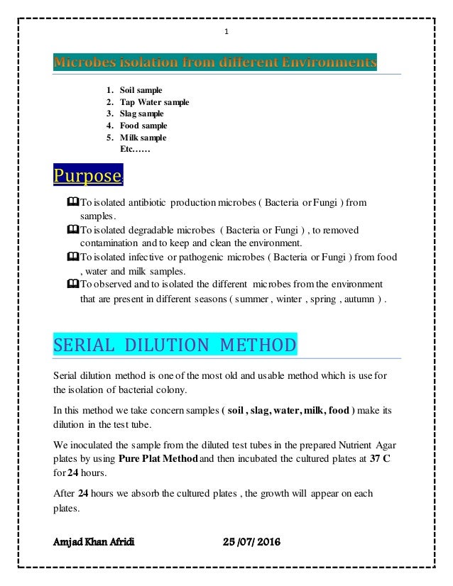 Microbes Isolation From Different Environments