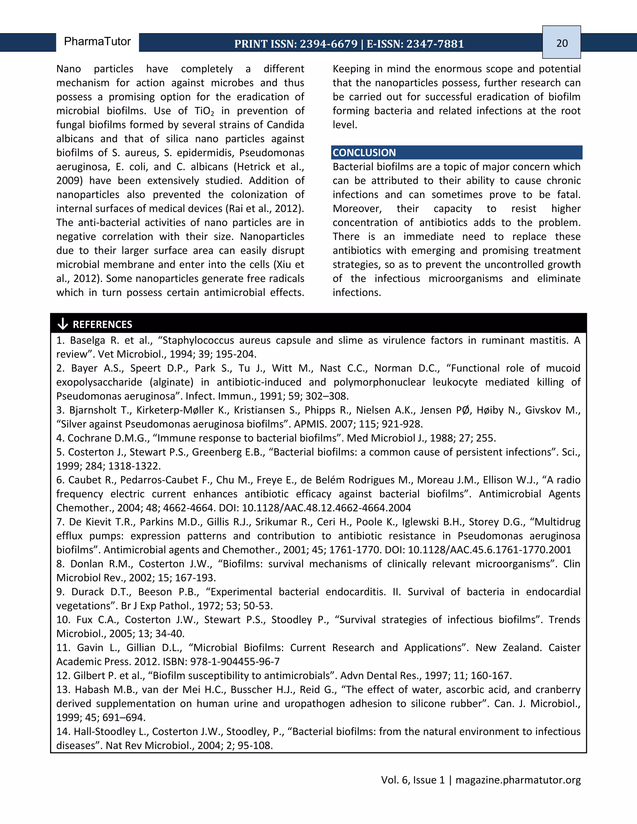Microbial biofilms pathogenicity and treatment strategies | PDF