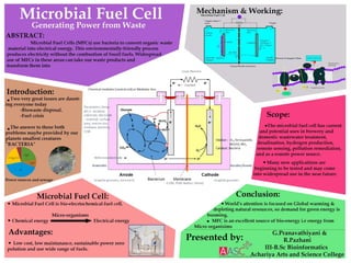 Microbial Fuel Cell - Poster