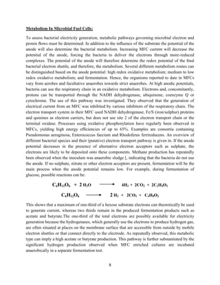 Microbial fuel cells report | DOCX