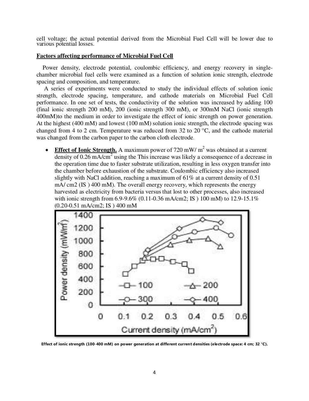 Microbial fuel cells report