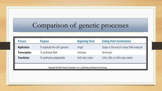 Comparison of genetic processes
 
