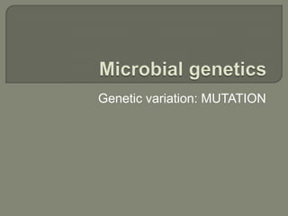 Microbial genetics mutation | PPTX