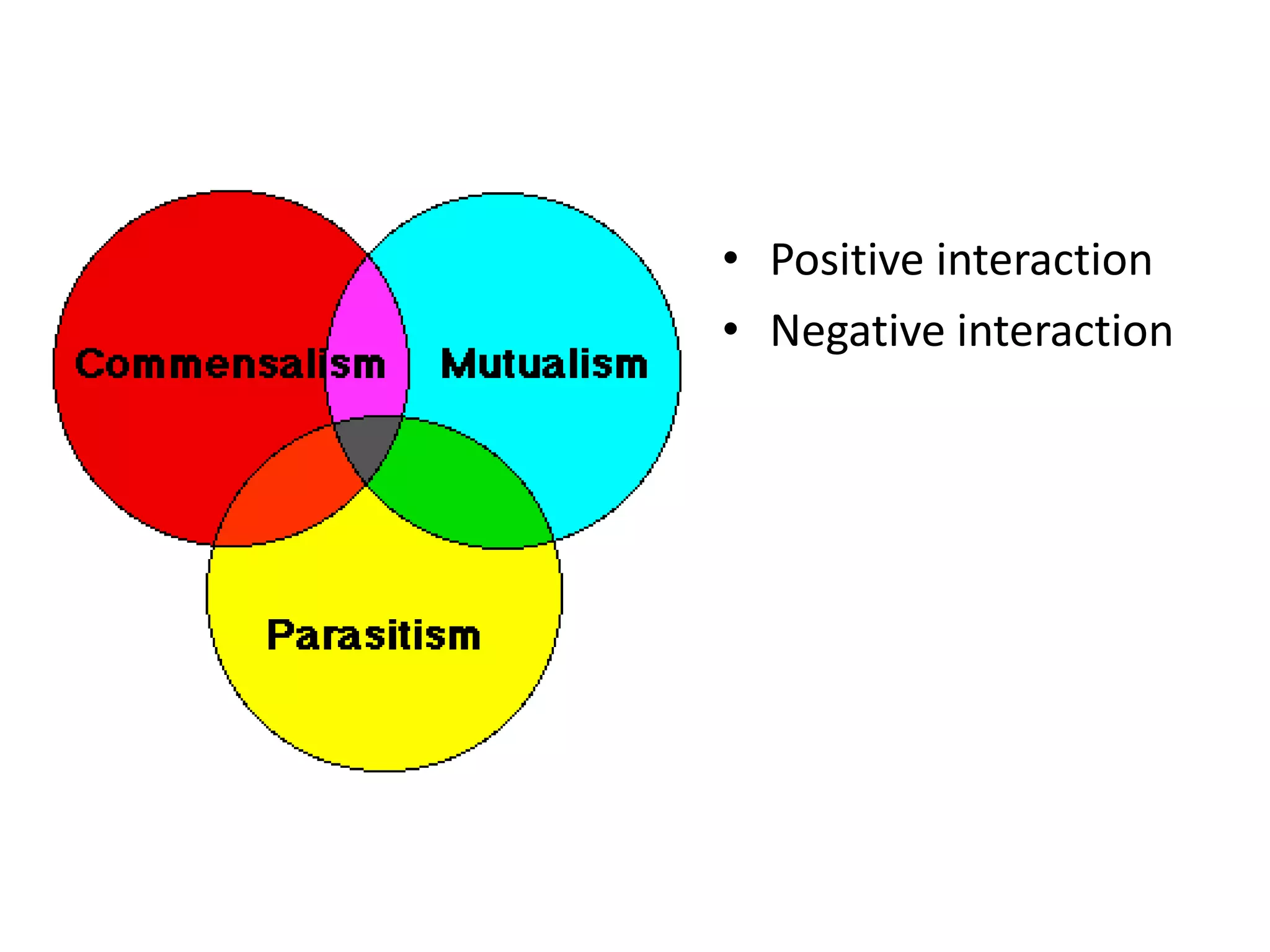 • Positive interaction
• Negative interaction
 