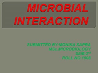 SUBMITTED BY:MONIKA SAPRA
MSc.MICROBIOLOGY
SEM:3rd
ROLL NO.1508
 