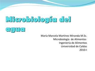 María Marcela Martínez Miranda M.Sc. Microbiología  de Alimentos  Ingeniería de Alimentos Universidad de Caldas 2010-I 