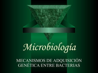 Microbiología MECANISMOS DE ADQUISICIÓN GENÉTICA ENTRE BACTERIAS 