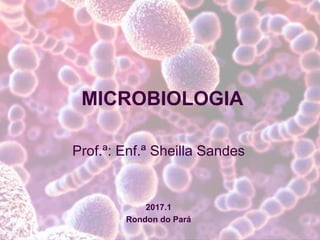 MICROBIOLOGIA
Prof.ª: Enf.ª Sheilla Sandes
2017.1
Rondon do Pará
 