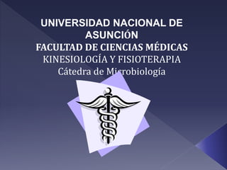 UNIVERSIDAD NACIONAL DE
ASUNCIÓN
FACULTAD DE CIENCIAS MÉDICAS
KINESIOLOGÍA Y FISIOTERAPIA
Cátedra de Microbiología
 
