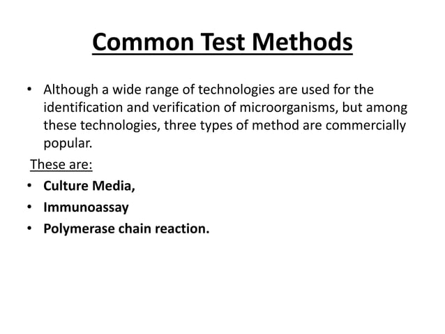 Microbiological examination of food | PPTX