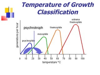 Temperature of Growth Classification psychrotroph 