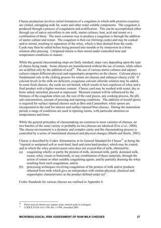Microbiological risk assessment of raw milk cheese dr robin condron | PDF