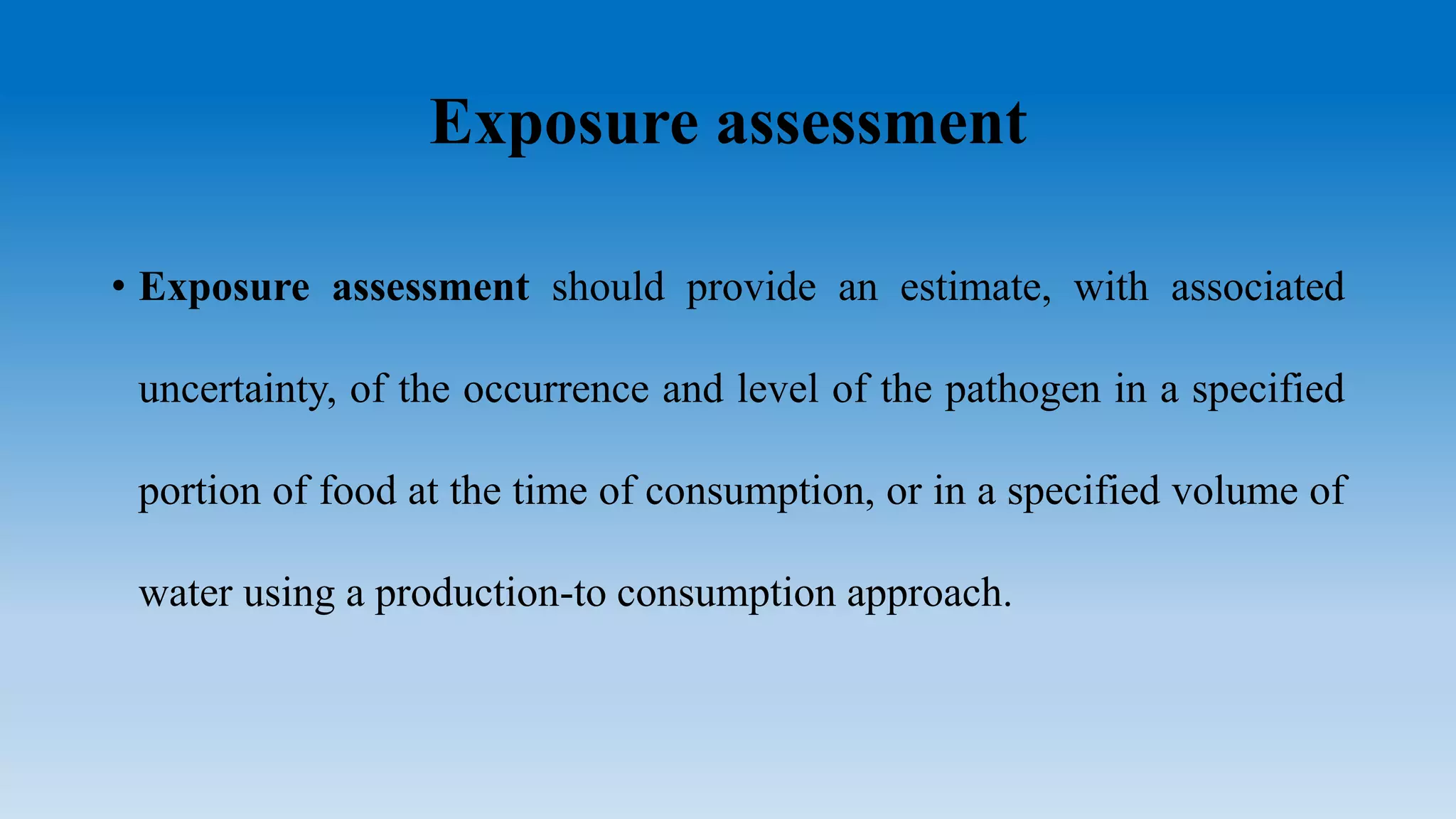 Microbiological risk assessment on food borne pathogens | PPTX