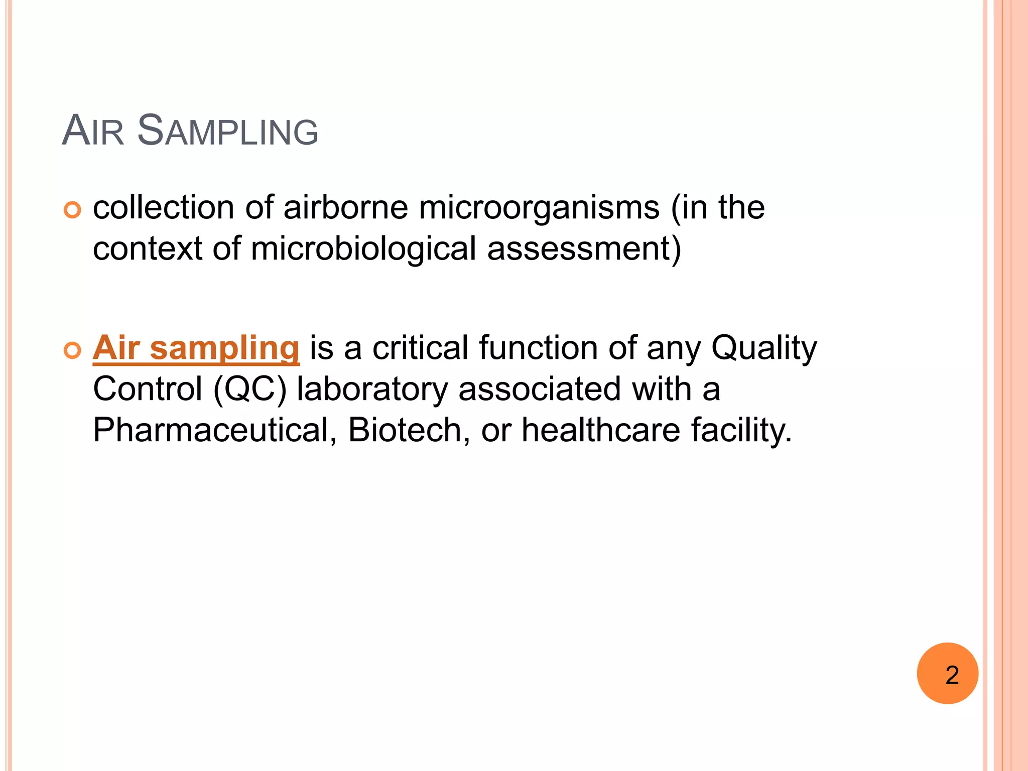 Microbiological sampling of air PPT