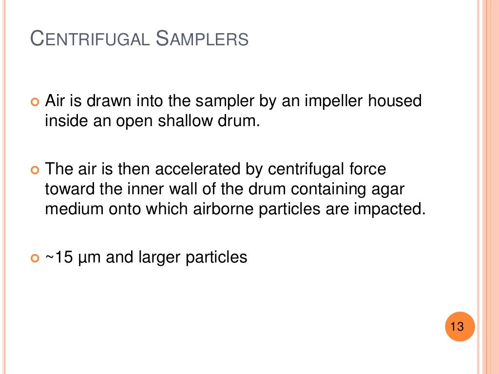 Microbiological sampling of air