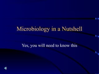 Microbiology in a Nutshell

  Yes, you will need to know this
 