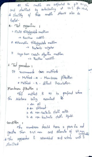 th mdro an adjuted to p 1 4
and sta»flizd by autoclavin ot 21 ft 20
Stnilely he mdio
tatd
BTost ogoniim
should o uo b
Flufd thioglycolot redlRum
Baeillu Subili
AHerotin thioalycolott mdaum
Badenio uulgatus
3 Soyo bun Cassln olgu tHue madum
Bacflluw subtil
CTeet DDocedune
uonmnendu tuo muthod
Method Mem boan flhation
Mathod Oect tnouloon
Memboor loton
opufend whe
Th
tw Aubstanu otng
mthod&
xaminLd
On o
An ortmnt
3 on-bacio staki solld
non- 6acterio ctoe iid
Conditon
mumbron thould have poun siz not
CreoUy than 0-45 mm ond diamtn of 7m
Cmillrvday
oppamotuíaurblkd and who unt
steolao
 