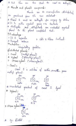 But tn oo fox to
Phenok and phinolic compoundu:
Phunol A d a anlfuplfe sfov ngeyy o
Phno
pooluud fom th
uw to manudatfu di'infeton
ta obtoind
49 ative agahst qoam+V batevia
s-fntiiephiu Rfafatoriu a volustd agoind
phunol todfitint tost.
Ond 9oinu
phunol in
Di aduontagr
aperuive
odou
3 sko 4su initant
Punart
Mathansm
COagulaling polin
ues tutad phinoy
Cuo
Yylanol
3
Chlomo xyunol. Cchlosoxylunol)
Cmthyl pheno)
Colimthyl phunel)
Crelol
COsO
muthyl phinol
mfx tune oovtho, pmtfa, poa
04
Ortho Meta
Pasa
Martted paoductof Cool
Xyunol:
o
0,M
D.P
3Chlovo yenolhb
ot c
 