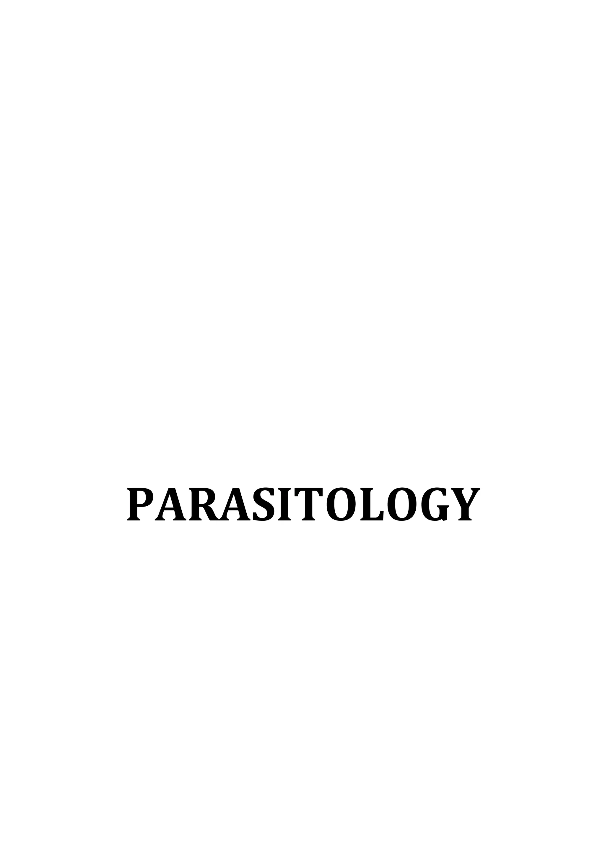PARASITOLOGY