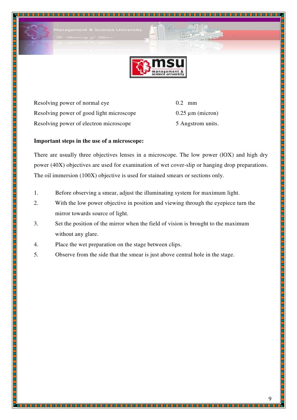 Microbiology (lab report 1 format)