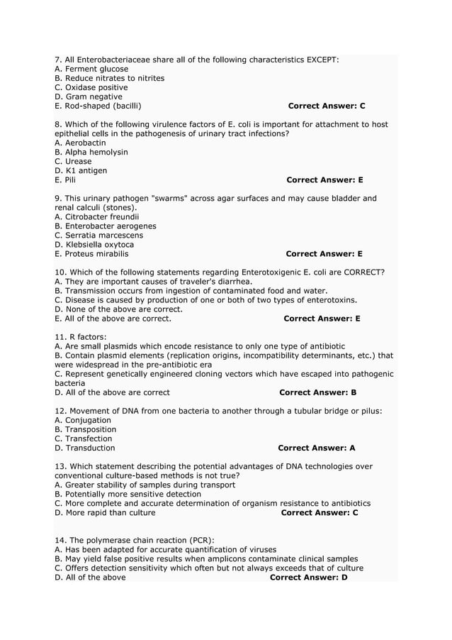 Microbiology MCQs PDF