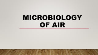 MICROBIOLOGY
OF AIR
 