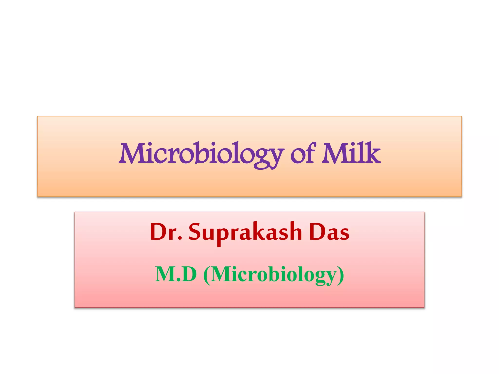 Microbiology of milk PPT