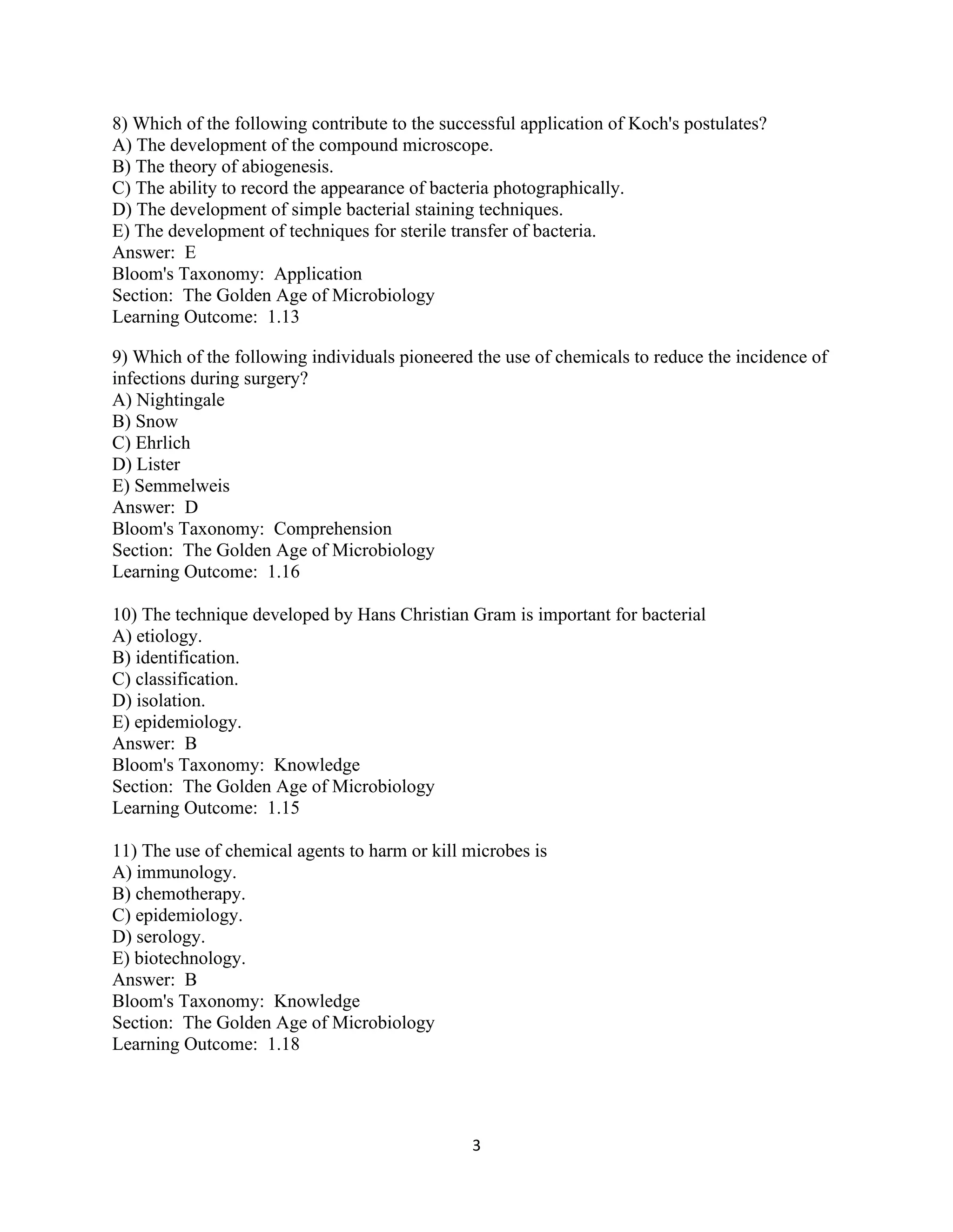 Question Bank and Exercise Solutions for Microbiology with Diseases by ...